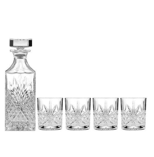 Ophelia Crystal Whisky Decanter and Glass Tumbler Set